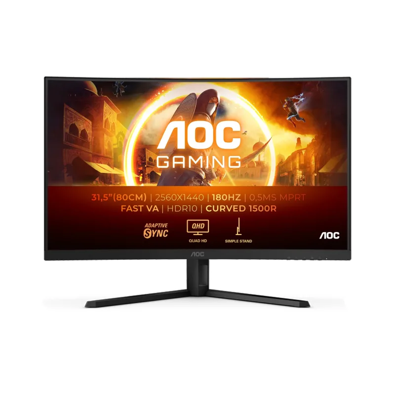 AOC Gaming/CQ32G4VE/31,5"/VA/QHD/180Hz/1ms/Black/3R CQ32G4VE