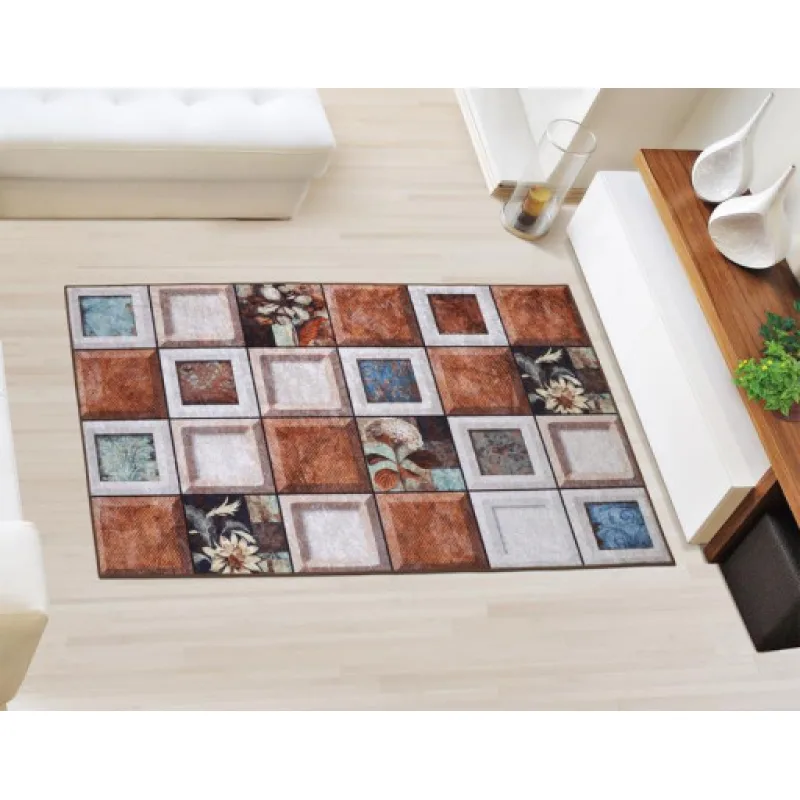 Bellatex Koberec - běhoun 3D tisk - dlaždice - šíře 80 cm , délka 120 cm