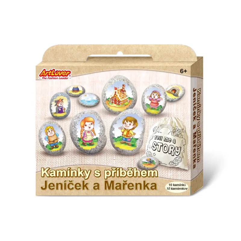SMT Creatoys Kamene s príbehom so samolepkami Janko a Marienka kreatívna sada v krabičke 19x16x4cm
