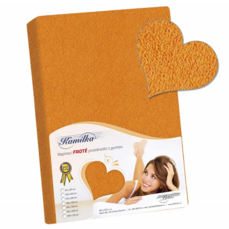 Bellatex Prostěradlo froté - sv.oranžová - 140x200 cm