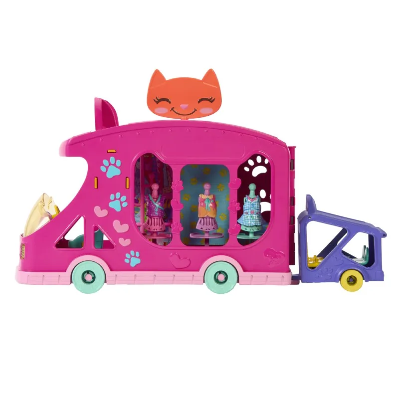 Mattel ENCHANTIMALS CAT FASHION SHOP ON WHEELS GAME SET