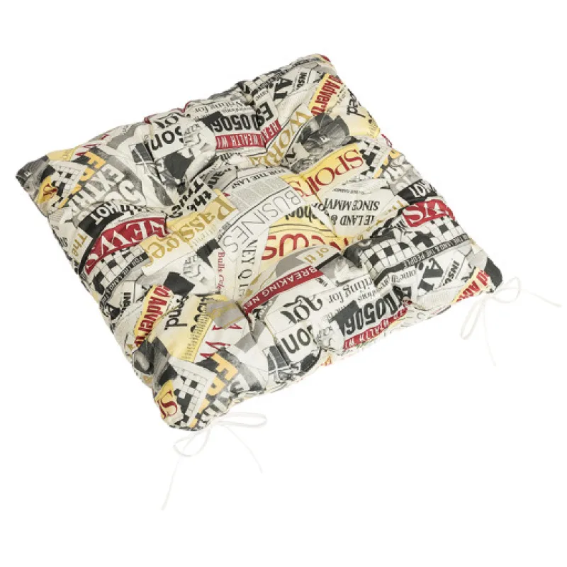 Bellatex Sedák prošívaný Adélka, Noviny červené - 40x40cm