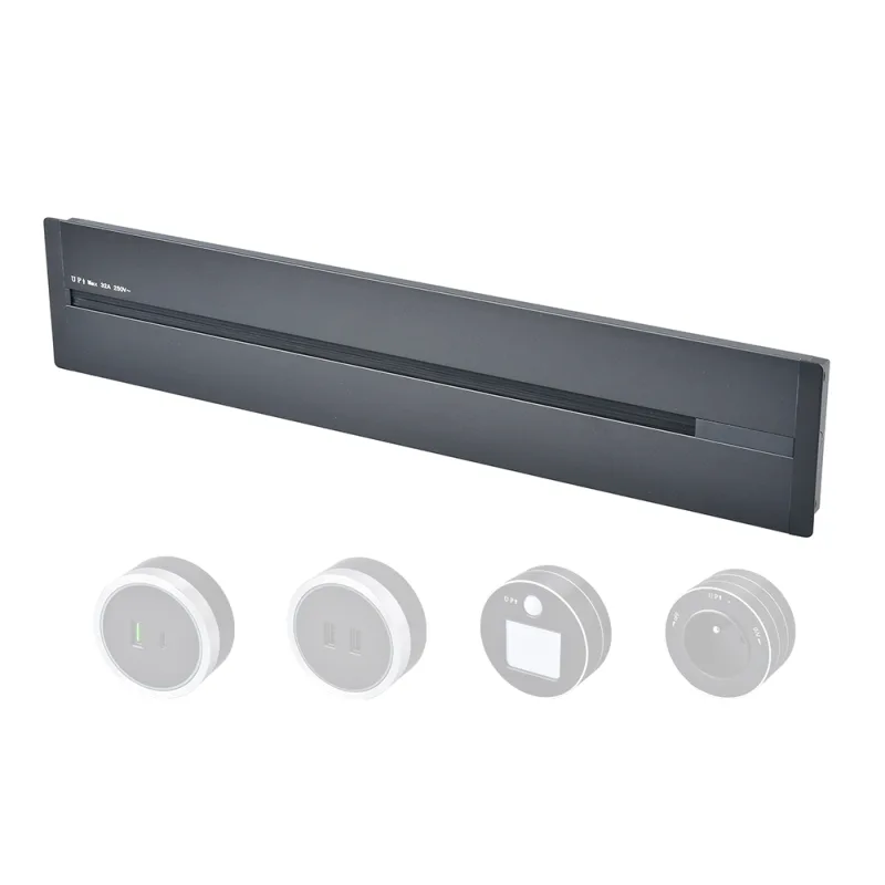 Zásuvková lišta - zápustná Viking LZ40G/230V,50Hz/40cm délka/šedá/až 5 modulů/IP20/hliník/zápustná VLZ40G