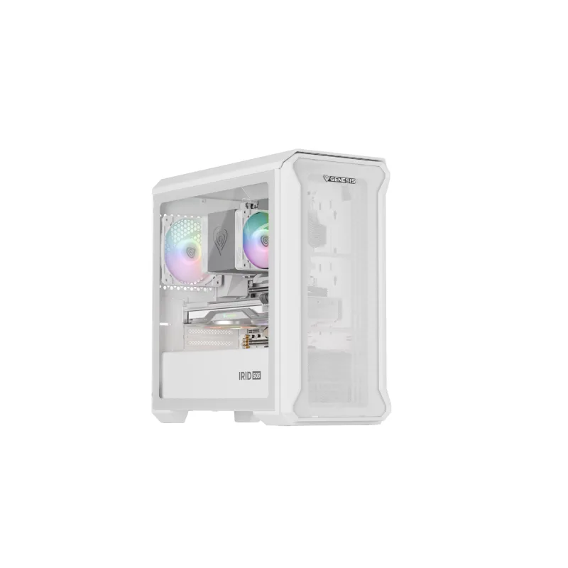 Počítačová skříň Genesis IRID 503 ARGB LITE/Mini Tower/Transpar./Bílá NPC-2224