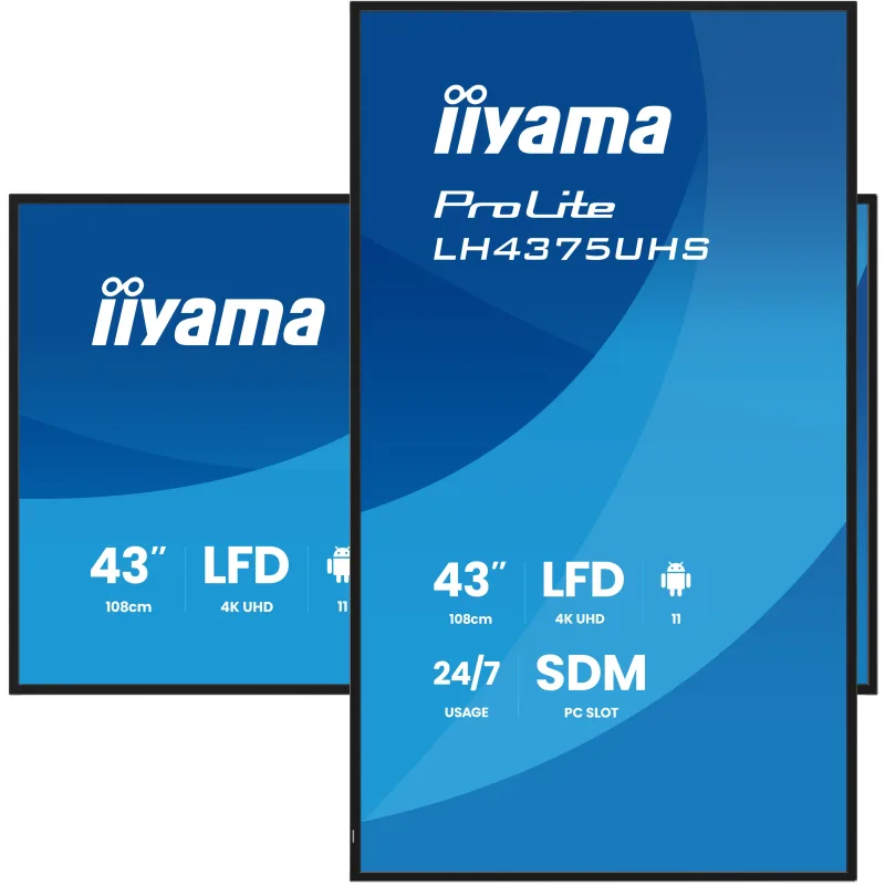 43" iiyama LH4375UHS-B2AG:IPS,4K UHD,Android,24/7 LH4375UHS-B2AG