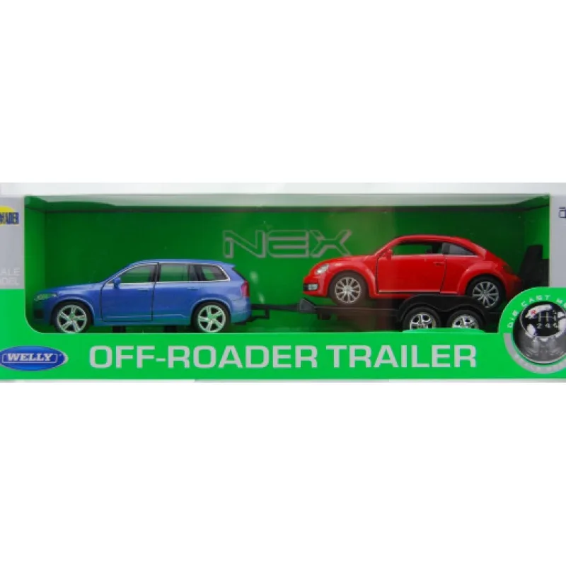 Welly Trailer set Volvo XC 90 a Volkswagen The Beetle
