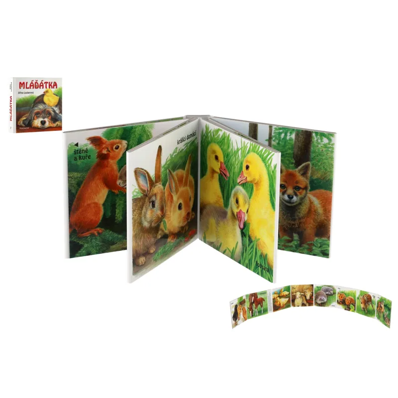 Albatros Knižka leporelo SK text - Mláďatká 10,5x10cm 12m+