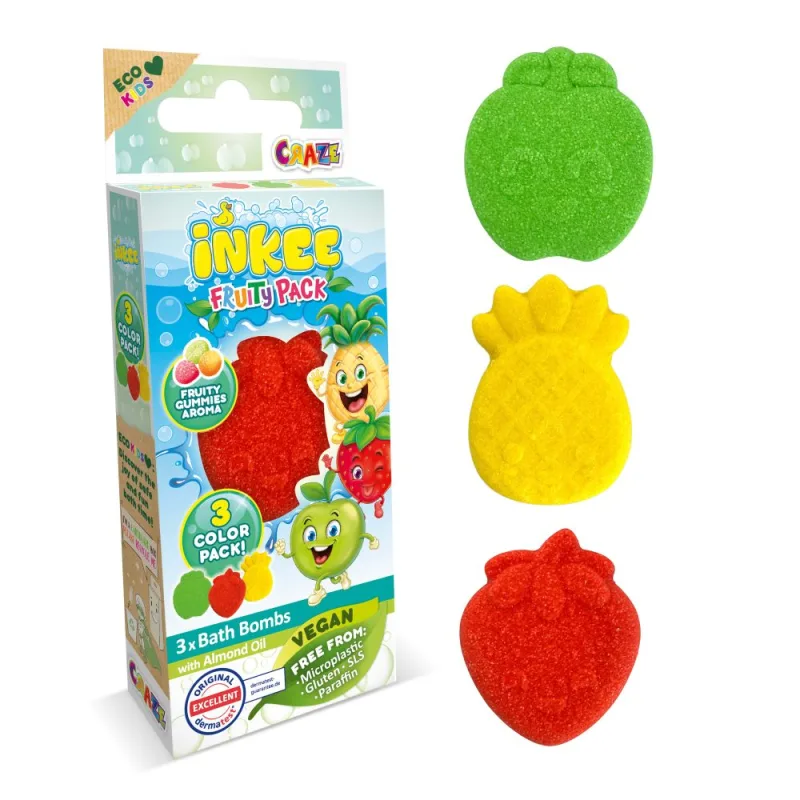 Amenity AB INKEE - bomby do kúpeľa mini balenie Fruit 3x15g