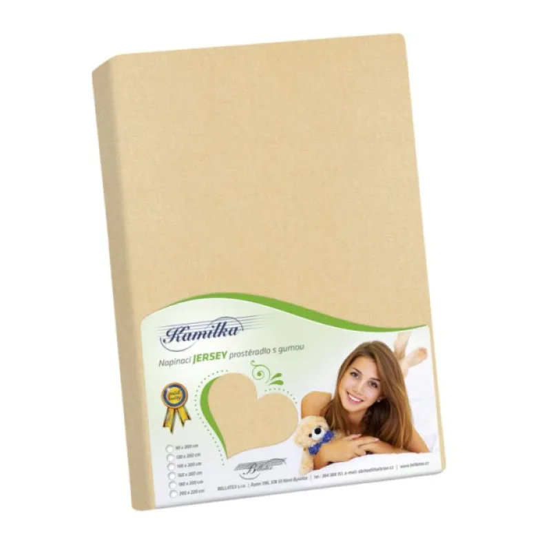 Bellatex Prostěradlo jersey, světle béžové - 100x200 cm