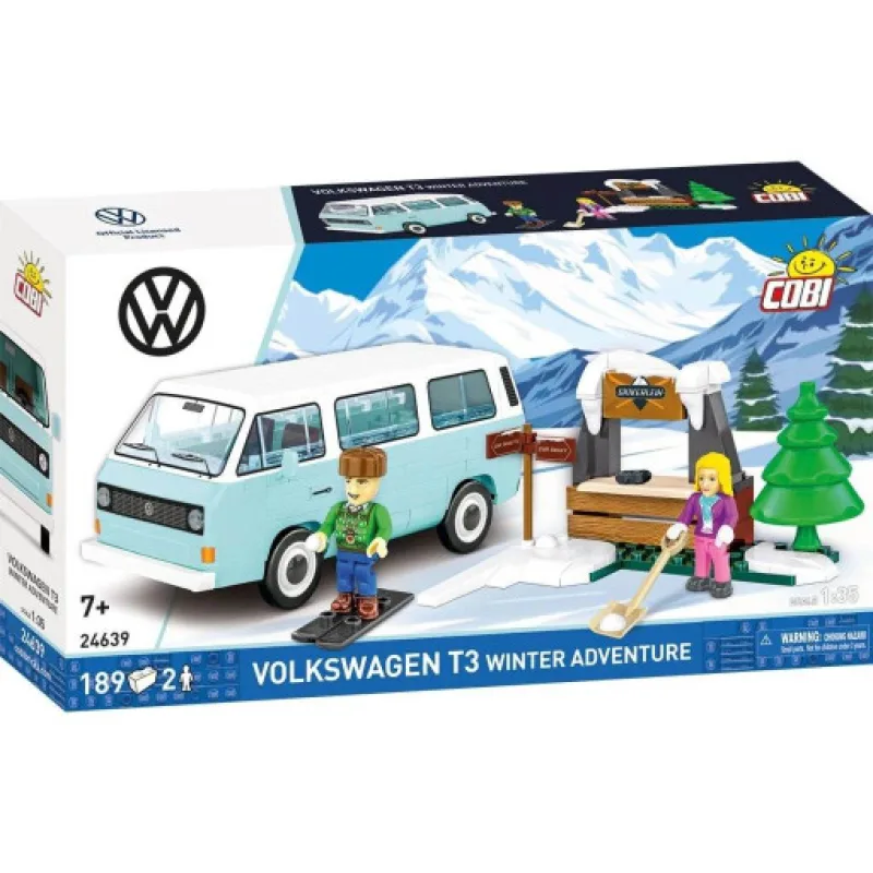 Cobi 24639 Volkswagen T3 zimní dobrodružství, 1:35, 189 kostek