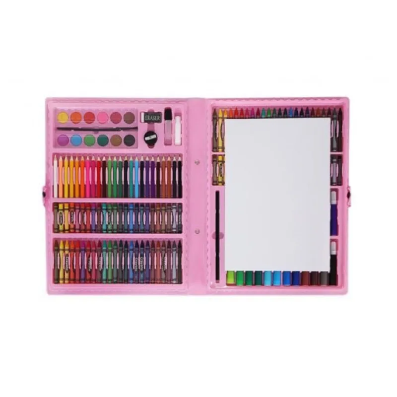 Iso Trade kreativní a výtvarná sada 168ks, růžový plastový kufřík