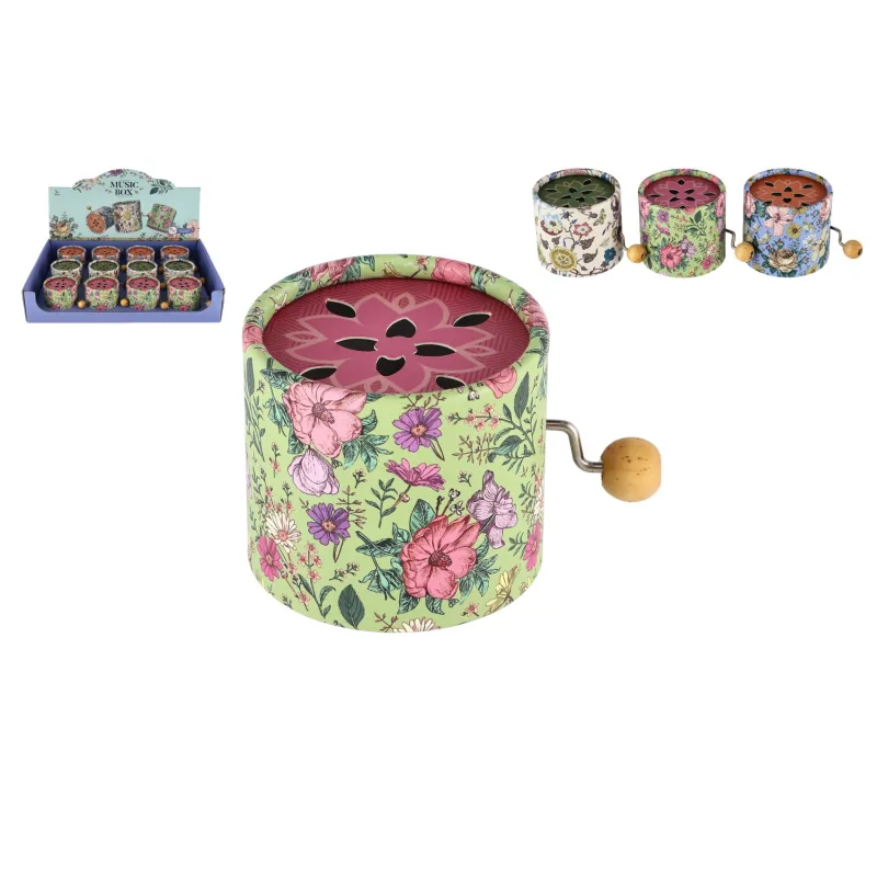 Teddies Hrajúca skrinka mlynček kov/papier 9cm 3 farby