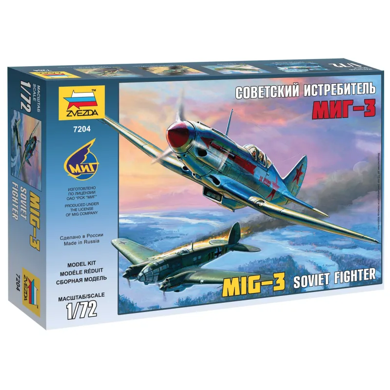 Zvezda Model Kit lietadlo 7204 - MIG-3 Soviet Fighter (1:72)