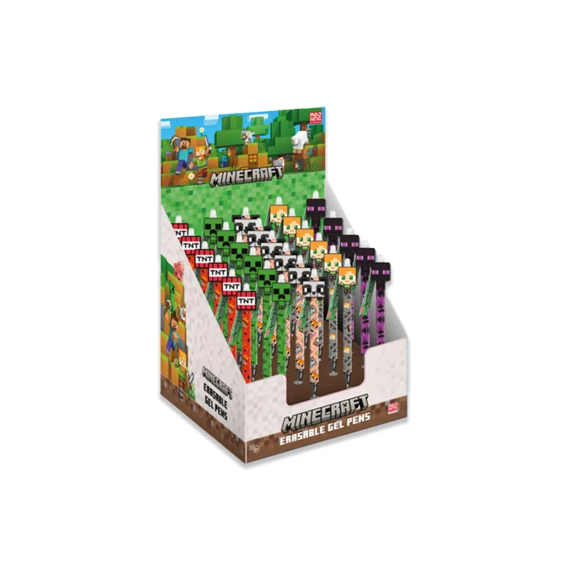 Tužka/pero gumovací Minecraft 15cm plast 5 druhů