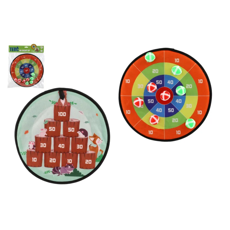 Teddies Terč na suchý zips obojstranný 34cm + loptičky 8ks v sáčku