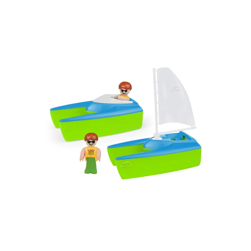 Lena Boaties loď sada 2ks plast 17cm s figúrkami 2ks v sáčku 24m+
