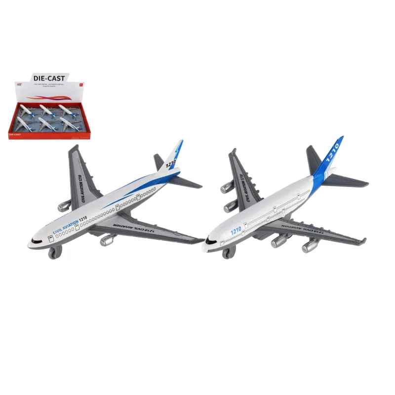 Teddies Lietadlo osobné kov/plast 14cm na zotrvačník