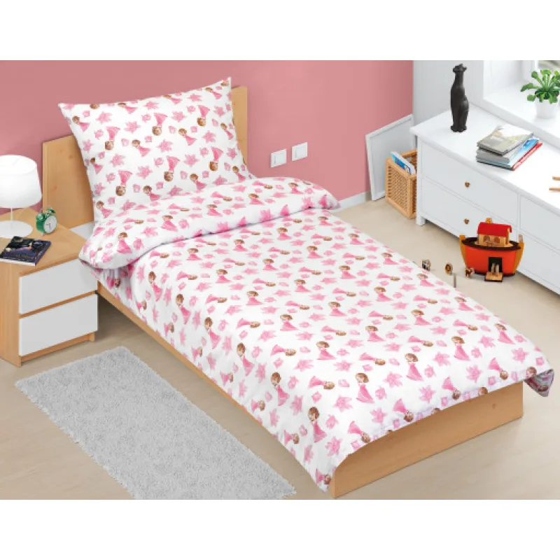 Bellatex Povlečení bavlna Junior, Princezna růžová - 140x200, 70x90 cm