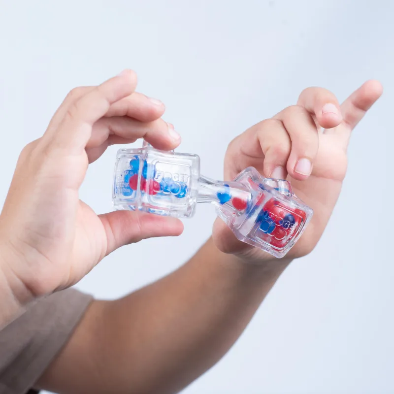 Glumi Mac Toys Fidget Blox Sound - relaxační kostka - modrá a červená