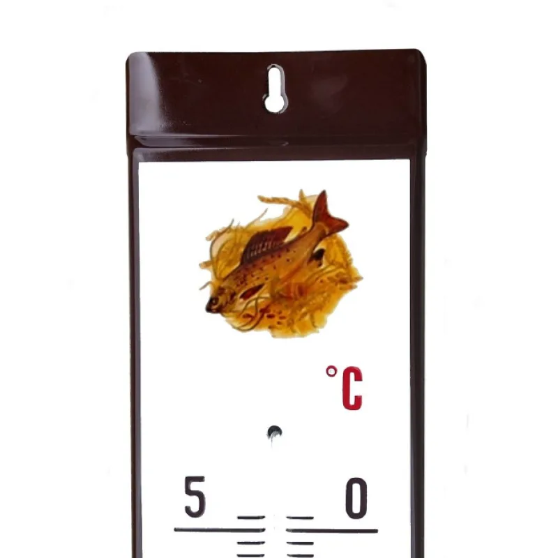 Venkovní teploměr smaltovaný, Hnědobílý 860x140 mm, Motiv lipan