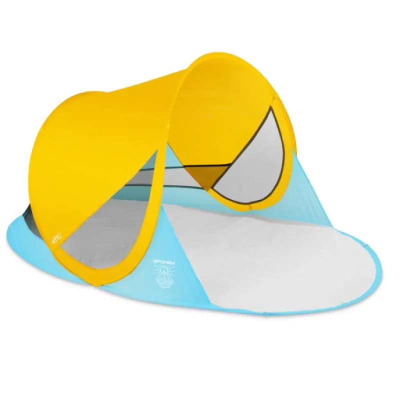 Spokey STRATUS Samorozkládací plážový paravan, UV40, žlutý