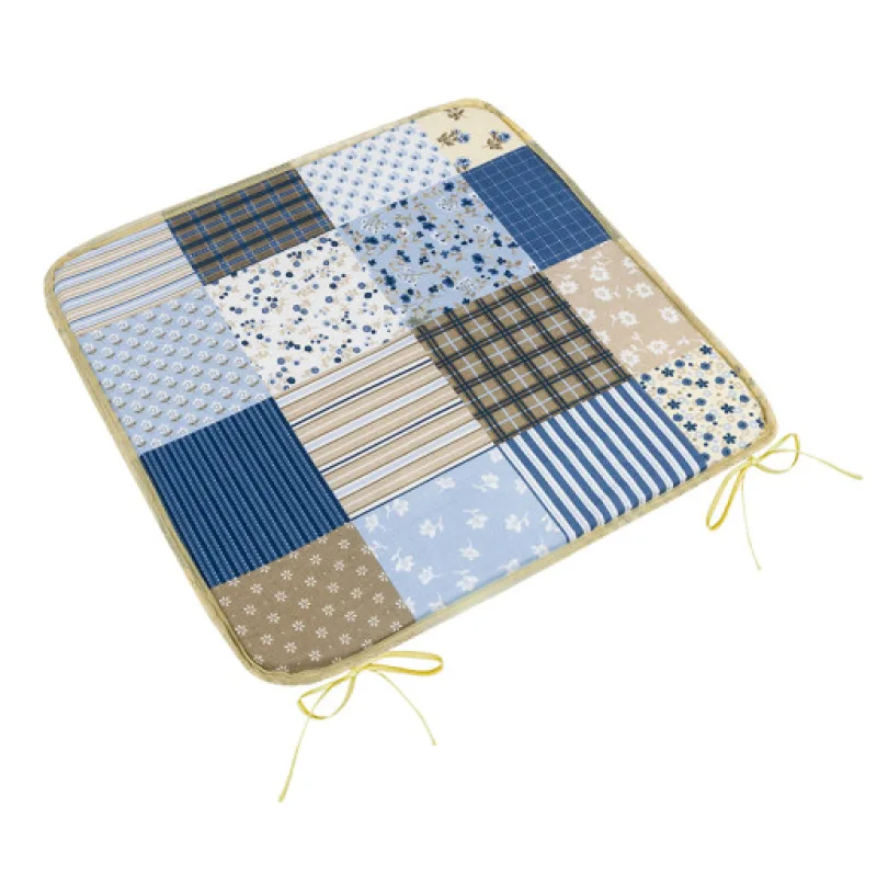 Bellatex Sedák Adéla hladký, Patchwork modrý - 40x40 cm