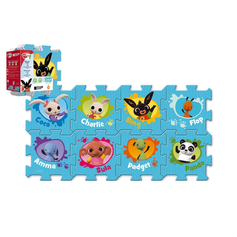 Trefl Penové puzzle Bing Bunny 32x32x1,5cm 8ks vo fólii