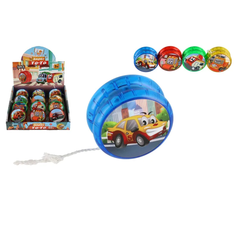 Teddies Jojo dopravné prostriedky svietiace plast 6cm na batérie mix druhov 12ks v boxe