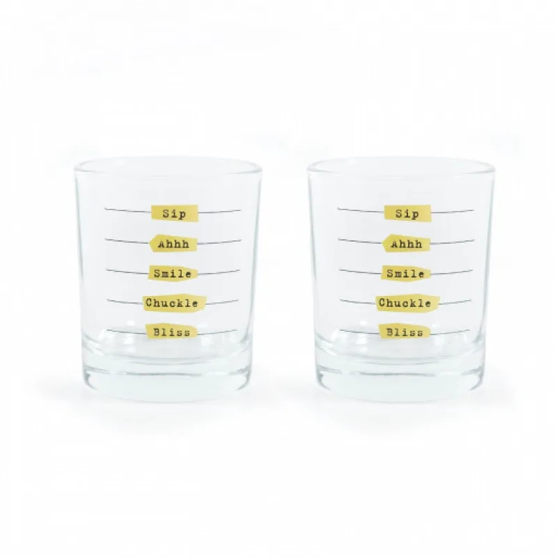 Kikkerland Skleničky pět šťastných fází při pití drinků, 2ks