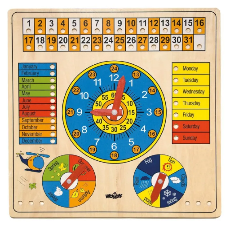 Woody Víceúčelový kalendář s hodinami AJ