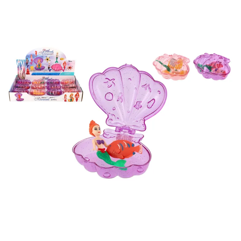 Teddies Morská panna plast 10cm s doplnkom mix druhov v mušli 11x5x10cm