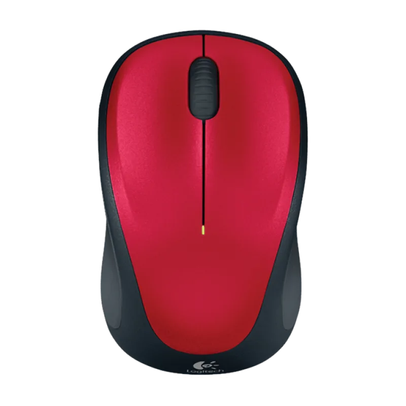 Logitech M235/Cestovní/Optická/1 000 DPI/Bezdrátová USB/Černá-červená 910-002496