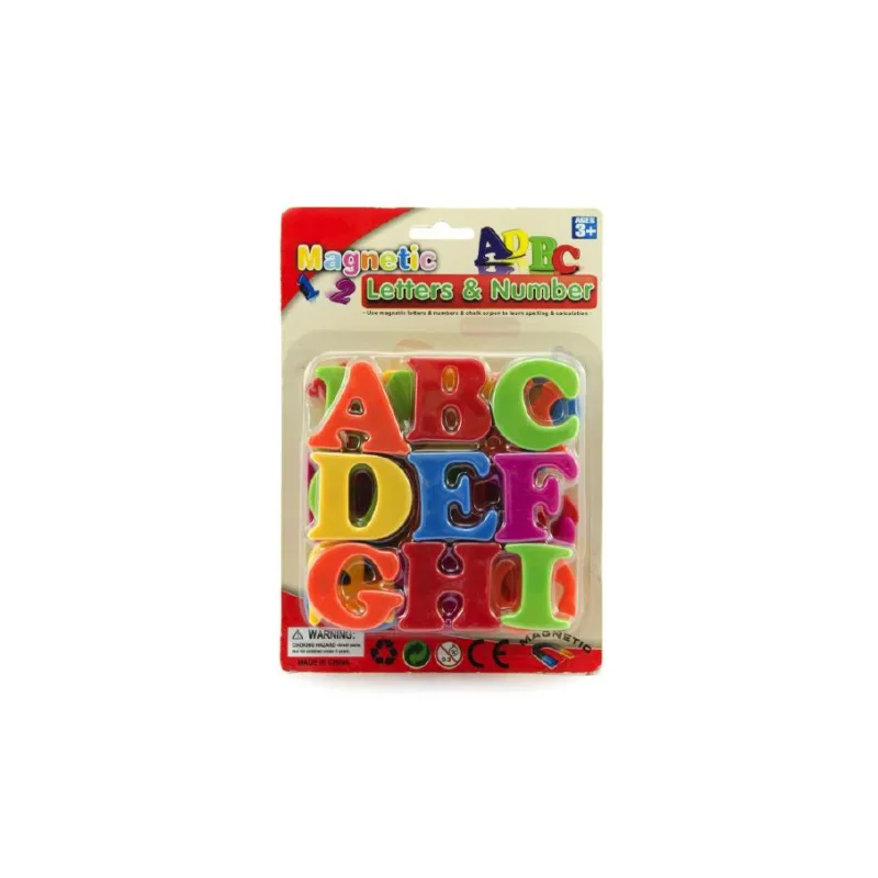 Teddies Magnetické písmená 4cm cca 27ks plast na karte 15x21,5cm