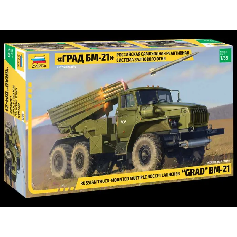 Zvezda Model Kit military 3655 - BM-21 Grad Rocket Launcher (1:35)