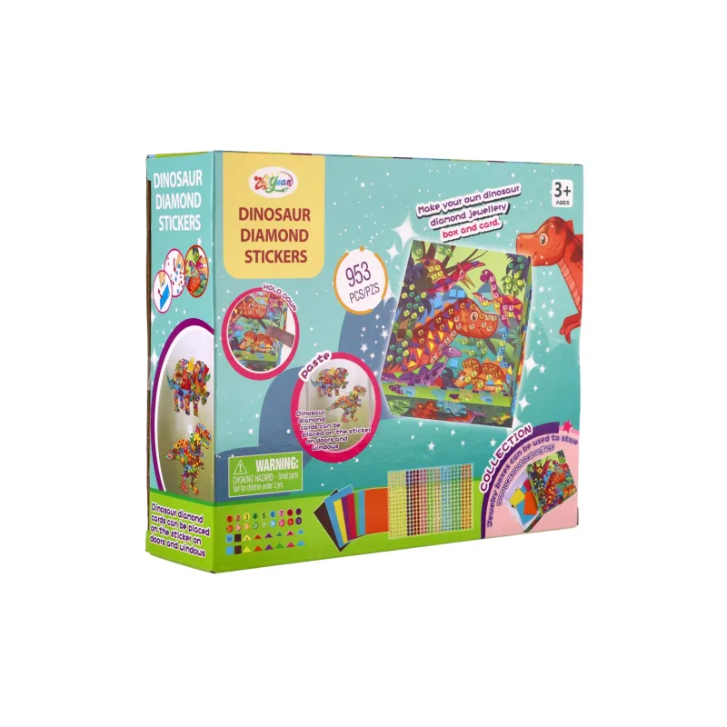 Teddies Kreatívna sada diamantové maľovanie Dinosaurus s nalepovacími diamantmi v krabici 21x18x6cm