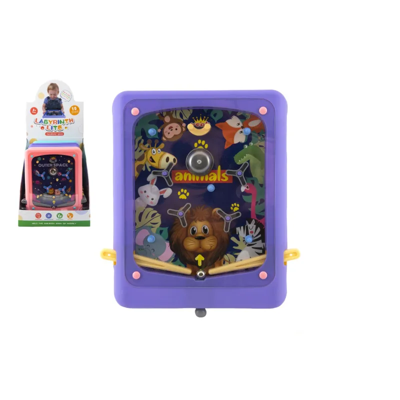 Teddies Hra guličkové cvrnkací hlavolam plast 21x24cm 3 farby 10ks v boxe