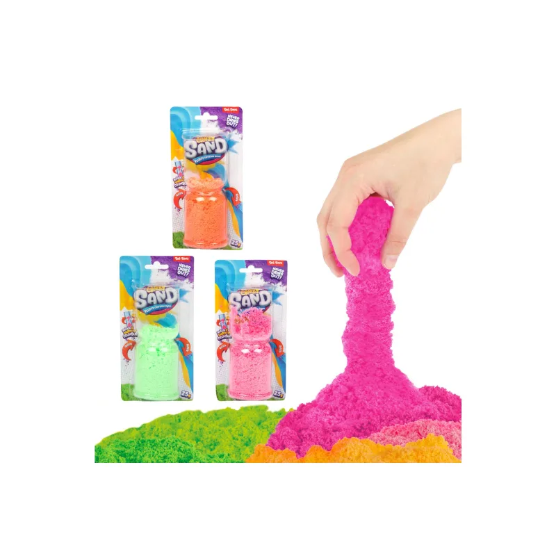 Teddies Kúzelný piesok pomaly tečúca tvorivá tvarovacia hmota sliz 25g 3 farby