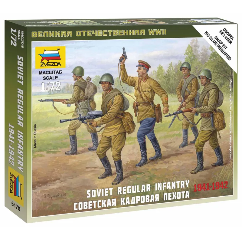 Zvezda Wargames (WWII) figúrky 6179 - Sovietska pravidelná pechota 1941-42 (1:72)