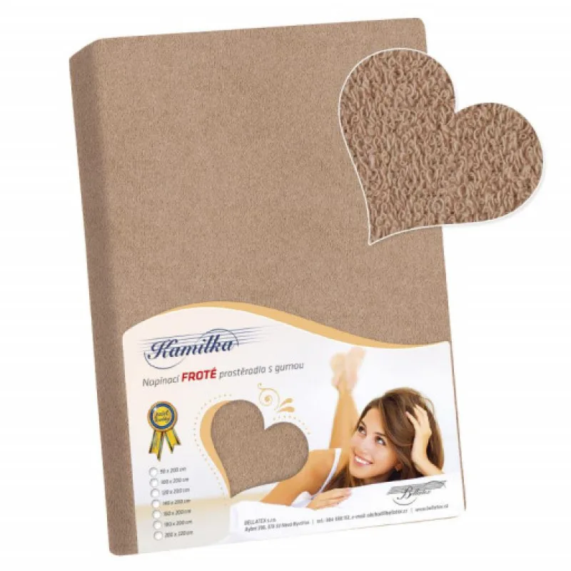 Bellatex Prostěradlo froté - kávová - 180x200 cm