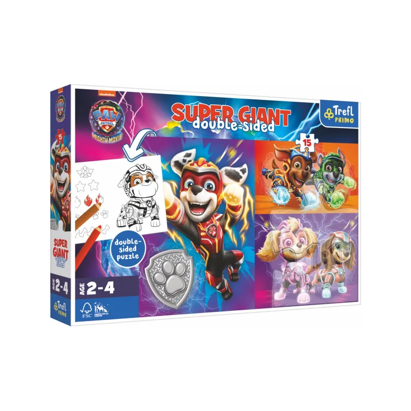 Trefl Puzzle GIANT obojstranné Skvelý tím Labkovej patroly/Paw patrol 15 dielikov v krab. 40x27cm 24m+