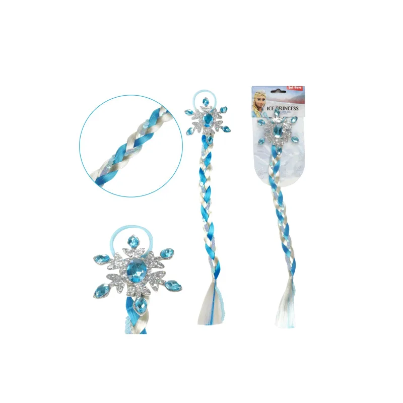 Teddies Cop vlasový so sponou na gumičke Ľadová princezná v sáčku 10x46x1cm