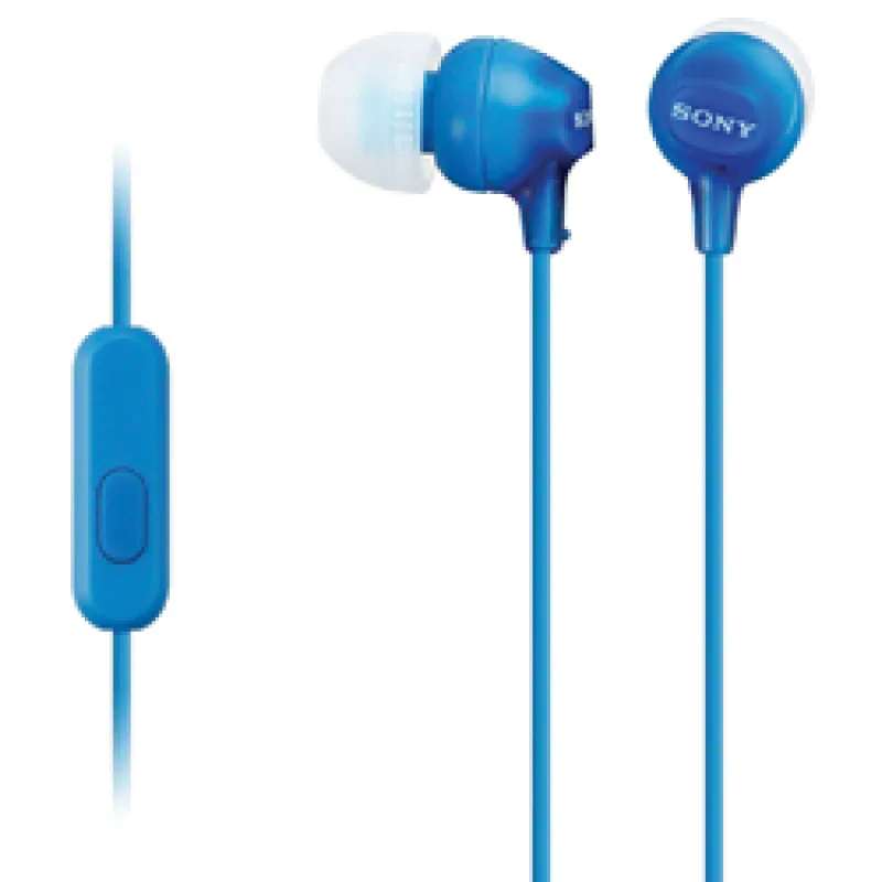 SONY sluchátka MDR-EX15AP, handsfree, modré MDREX15APLI.CE7