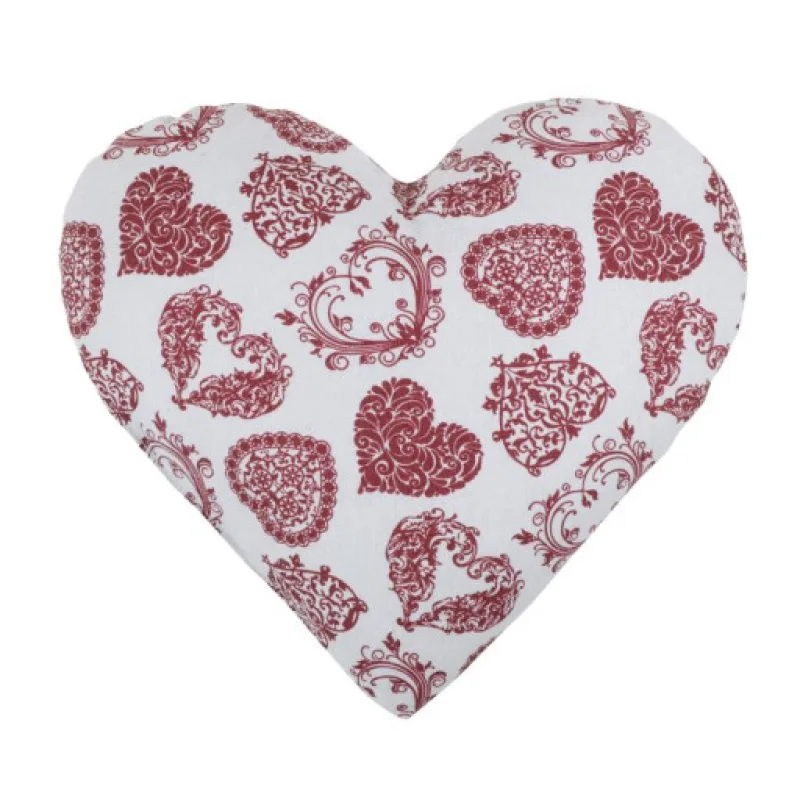 Bellatex Polštářek Srdce krajkové vínová - 42x40 cm