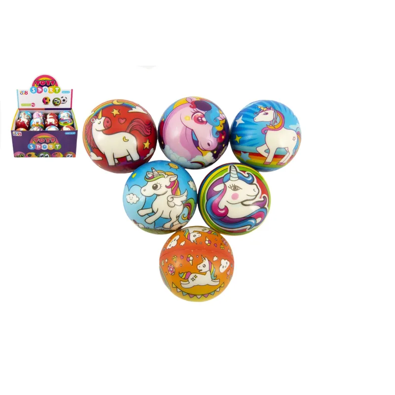 Teddies Loptička 7 cm pena mix druhov v sáčku 24 ks v boxe