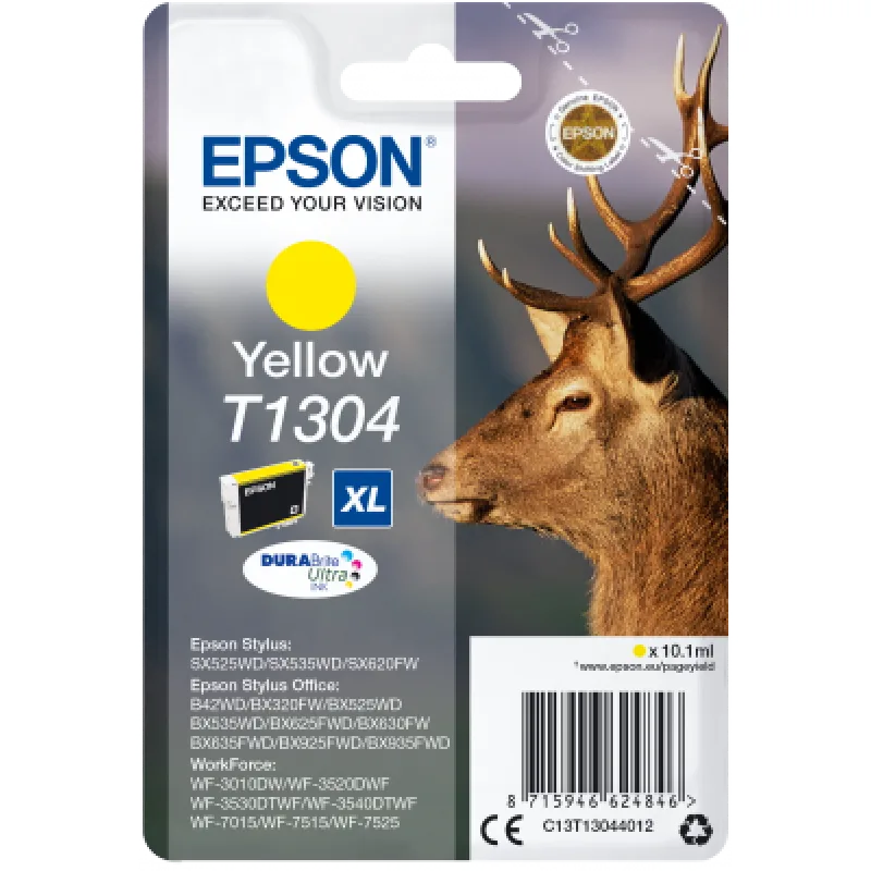 Epson Singlepack Yellow T1304 DURABrite Ultra Ink C13T13044012