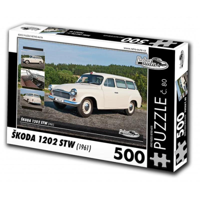 Puzzle č. 80, Škoda 1202 STW Sanitní vůz (1961) 500 dílků