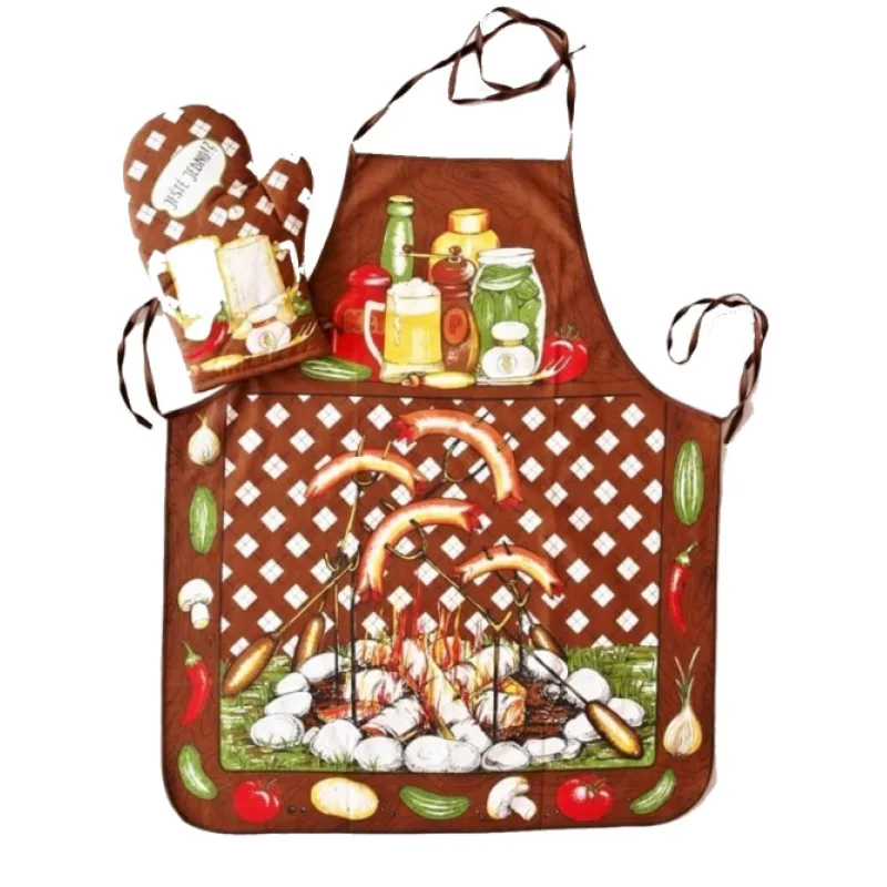 Forbyt Zástěra na grilování a chňapka - Buřty hnědé