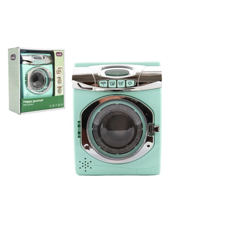 Teddies Práčka plast 13x17cm na batérie so svetlom so zvukom v krabici 21x25x10cm 18m+