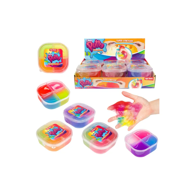 Teddies Sliz - hmota dúhová 8,5x8,5cm v plastovej krabičke