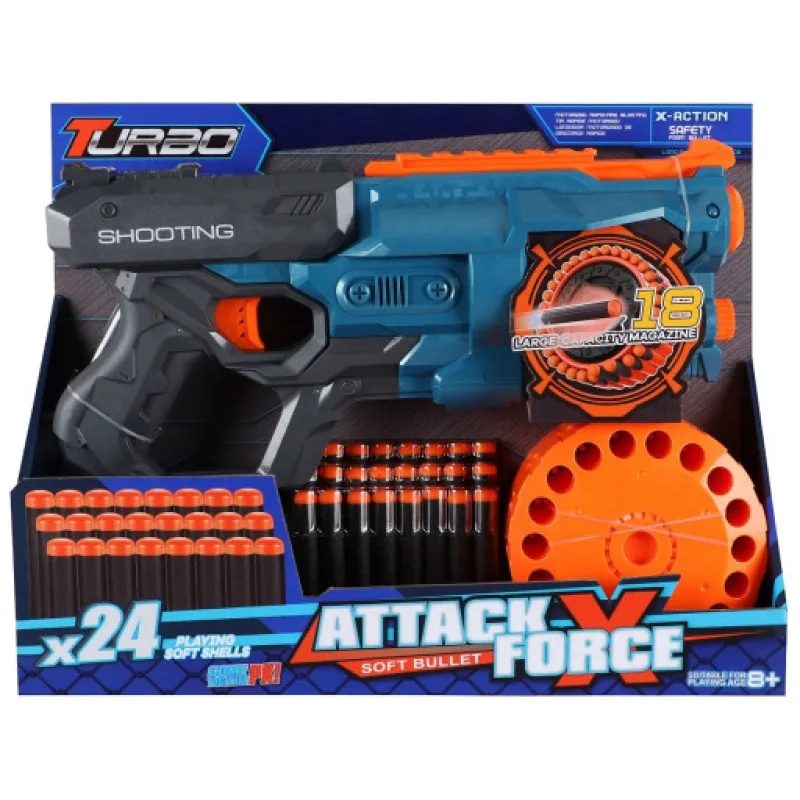 Blaster Turbo s rotačním zásobníkem, 24 ks nábojů